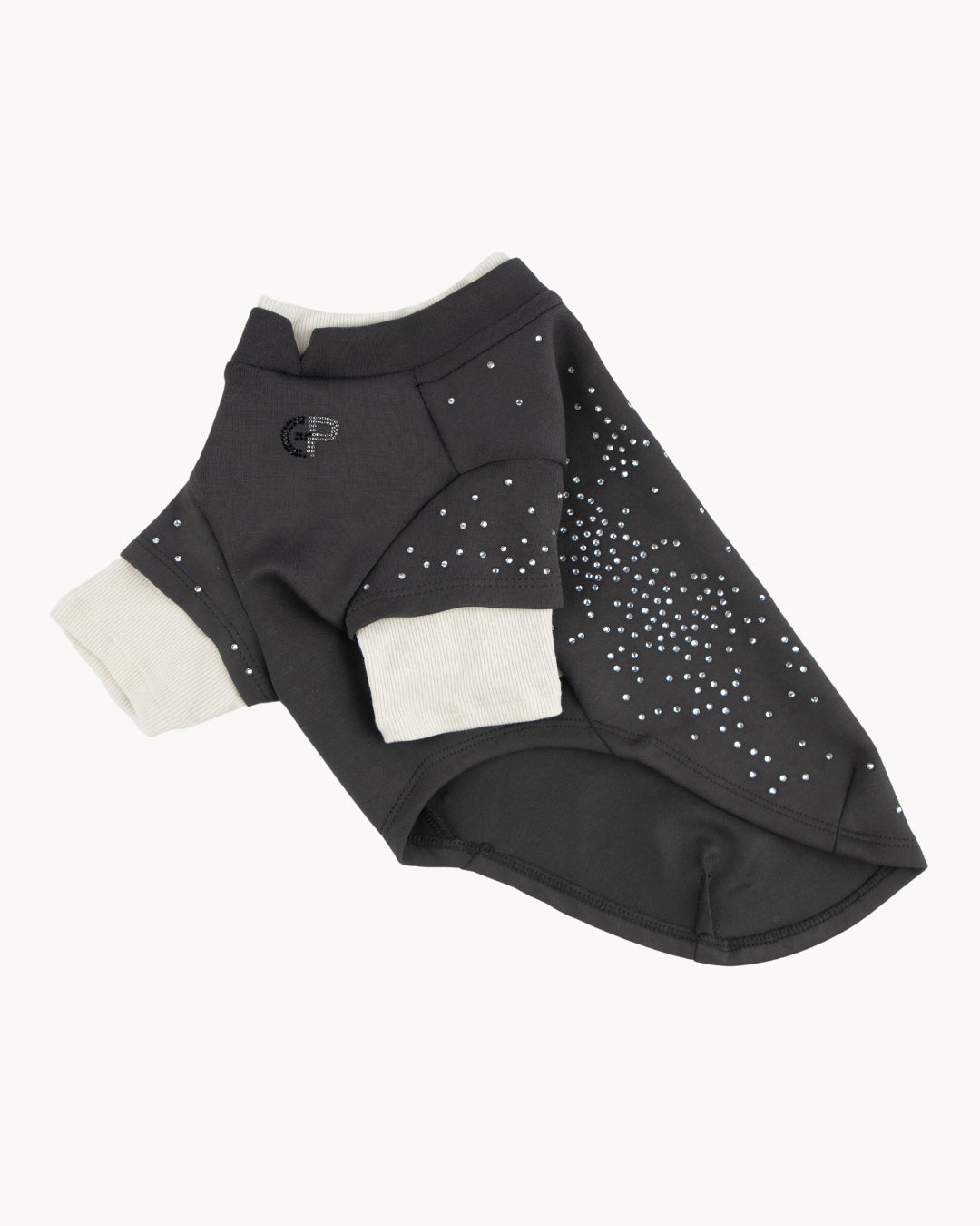 Baby‑soft dog sweater with stretch, and subtle rhinestone detailing—perfect for transitional weather and elevated daily wear.#color_Charcoal Grey